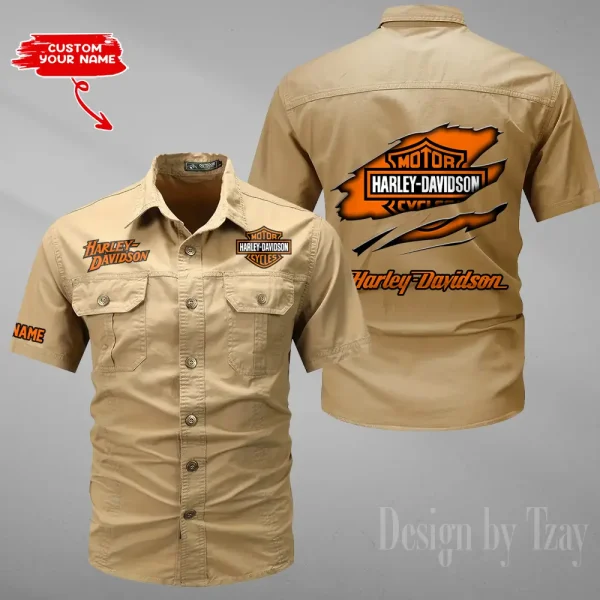 Harley Davidson Summer Men's Wear Short Sleeve Cotton Military Travel MTTCCS005 - Image 2