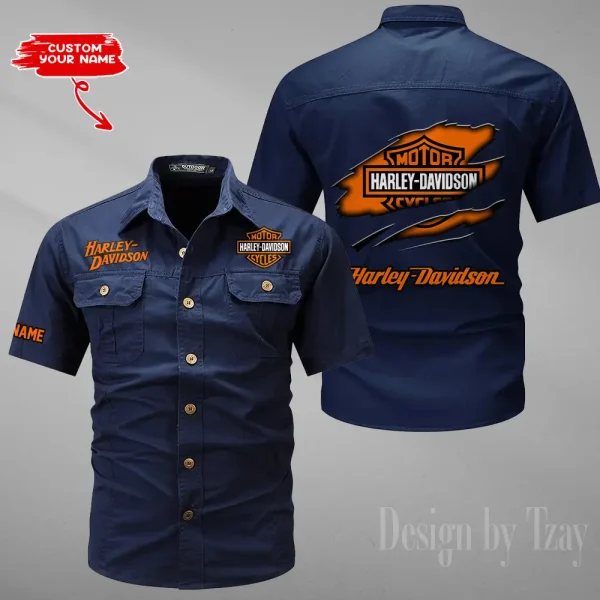 Harley Davidson Summer Men's Wear Short Sleeve Cotton Military Travel MTTCCS005 - Image 3