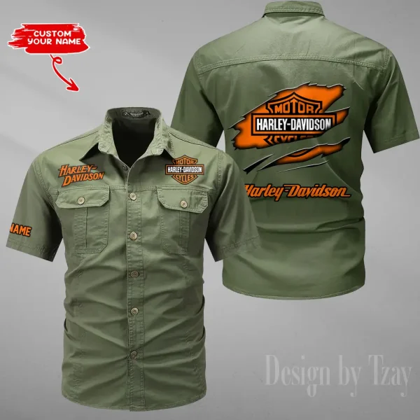 Harley Davidson Summer Men's Wear Short Sleeve Cotton Military Travel MTTCCS005 - Image 4