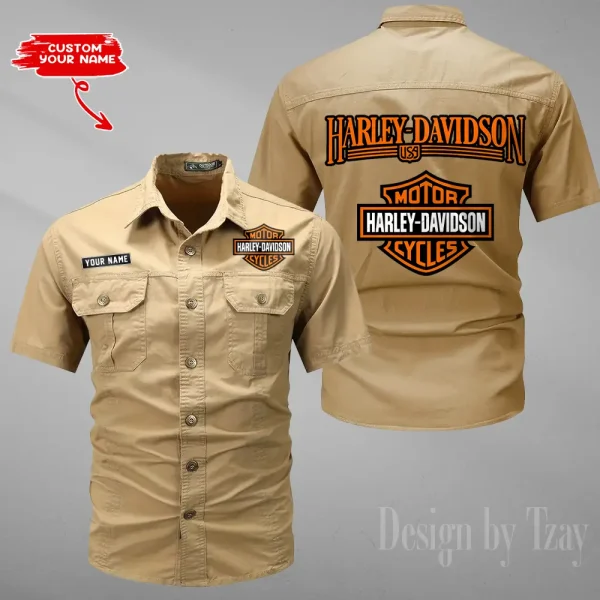 Harley Davidson Summer Men's Wear Short Sleeve Cotton Military Travel MTTCCS006 - Image 2