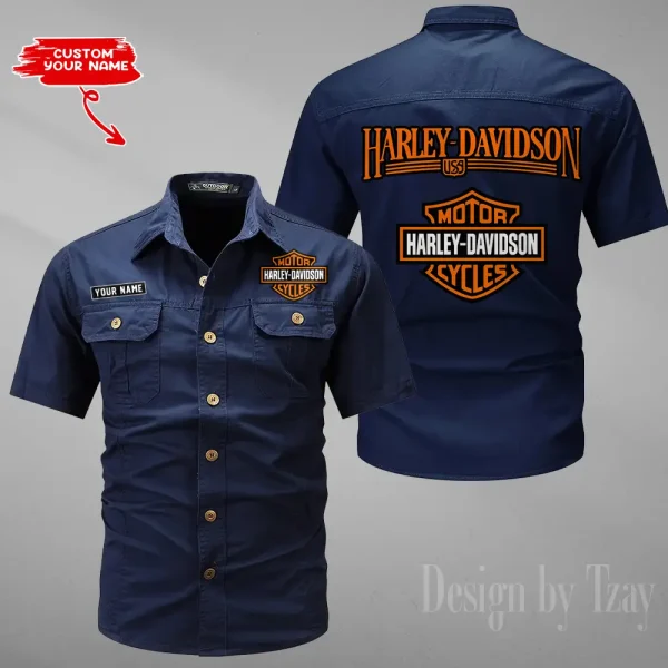 Harley Davidson Summer Men's Wear Short Sleeve Cotton Military Travel MTTCCS006 - Image 3