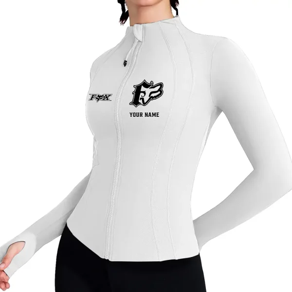 Fox Racing Women's Tracksuit Jacket Slim Fit Long Sleeved Fitness Coat Yoga Tops MTTWAJ008