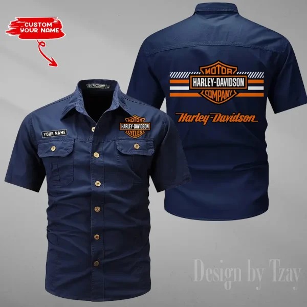 Harley Davidson Summer Men's Wear Short Sleeve Cotton Military Travel MTTCCS007 - Image 2
