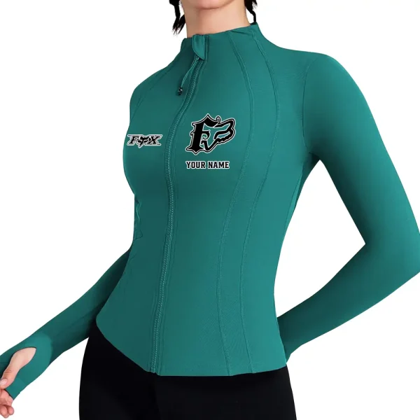 Fox Racing Women's Tracksuit Jacket Slim Fit Long Sleeved Fitness Coat Yoga Tops MTTWAJ008