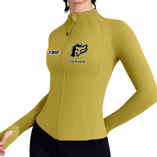 Fox Racing Women's Tracksuit Jacket Slim Fit Long Sleeved Fitness Coat Yoga Tops MTTWAJ008