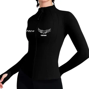 Fox Racing Women's Tracksuit Jacket Slim Fit Long Sleeved Fitness Coat Yoga Tops MTTWAJ009