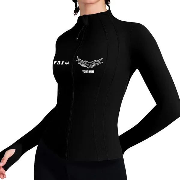 Fox Racing Women's Tracksuit Jacket Slim Fit Long Sleeved Fitness Coat Yoga Tops MTTWAJ009