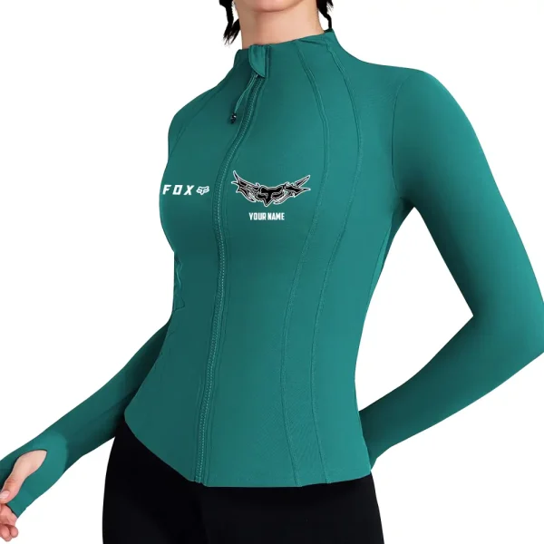 Fox Racing Women's Tracksuit Jacket Slim Fit Long Sleeved Fitness Coat Yoga Tops MTTWAJ009