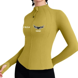 Fox Racing Women's Tracksuit Jacket Slim Fit Long Sleeved Fitness Coat Yoga Tops MTTWAJ009