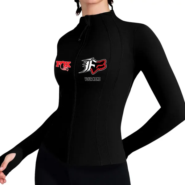 Fox Racing Women's Tracksuit Jacket Slim Fit Long Sleeved Fitness Coat Yoga Tops MTTWAJ010