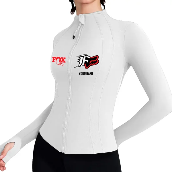 Fox Racing Women's Tracksuit Jacket Slim Fit Long Sleeved Fitness Coat Yoga Tops MTTWAJ010