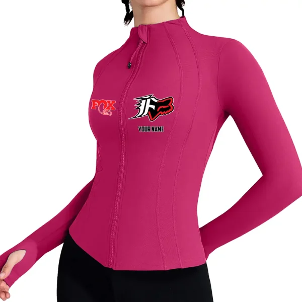 Fox Racing Women's Tracksuit Jacket Slim Fit Long Sleeved Fitness Coat Yoga Tops MTTWAJ010