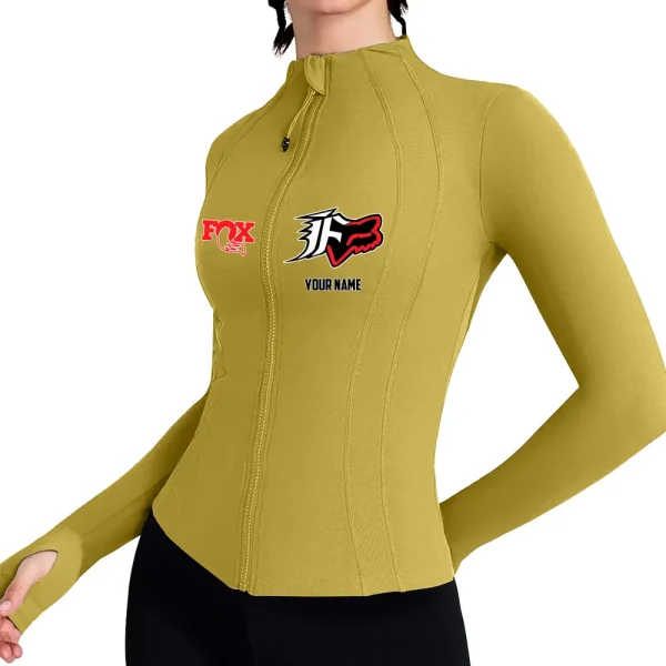 Fox Racing Women's Tracksuit Jacket Slim Fit Long Sleeved Fitness Coat Yoga Tops MTTWAJ010