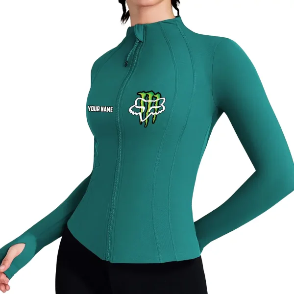 Fox Racing Women's Tracksuit Jacket Slim Fit Long Sleeved Fitness Coat Yoga Tops MTTWAJ011