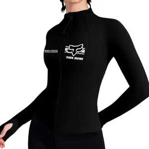 Fox Racing Women's Tracksuit Jacket Slim Fit Long Sleeved Fitness Coat Yoga Tops MTTWAJ012