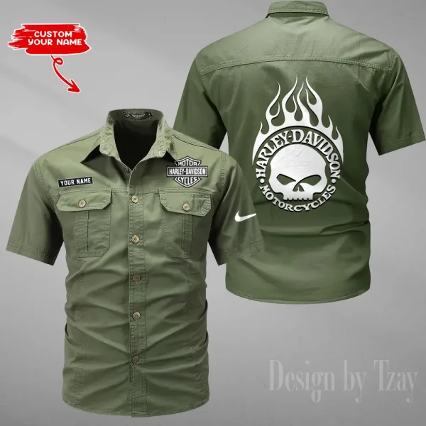 Harley Davidson Summer Men's Wear Short Sleeve Cotton Military Travel MTTCCS008 - Image 4