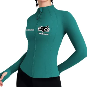 Fox Racing Women's Tracksuit Jacket Slim Fit Long Sleeved Fitness Coat Yoga Tops MTTWAJ012
