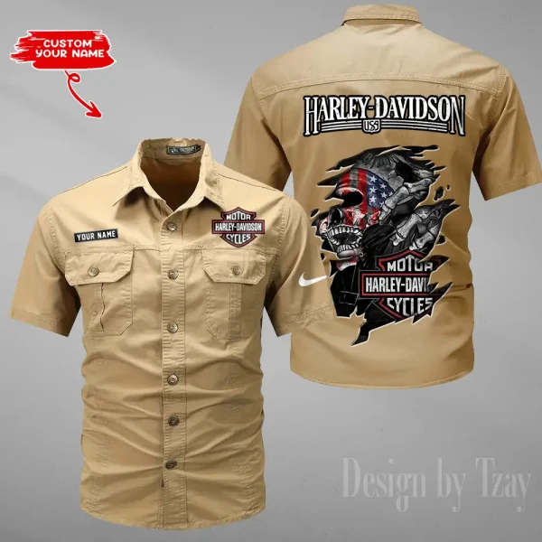 Harley Davidson Summer Men's Wear Short Sleeve Cotton Military Travel MTTCCS009 - Image 2