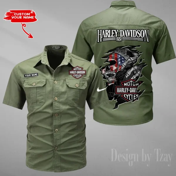 Harley Davidson Summer Men's Wear Short Sleeve Cotton Military Travel MTTCCS009 - Image 4