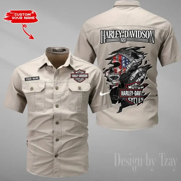 Harley Davidson Summer Men's Wear Short Sleeve Cotton Military Travel MTTCCS009 - Image 5