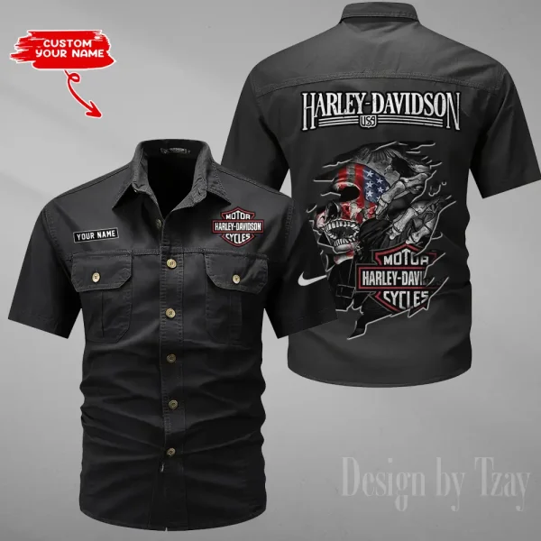 Harley Davidson Summer Men's Wear Short Sleeve Cotton Military Travel MTTCCS009 - Image 6