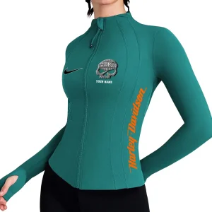 Harley Davidson Women's Tracksuit Jacket Slim Fit Long Sleeved Fitness Coat Yoga Tops MTTWAJ013