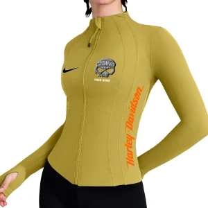 Harley Davidson Women's Tracksuit Jacket Slim Fit Long Sleeved Fitness Coat Yoga Tops MTTWAJ013
