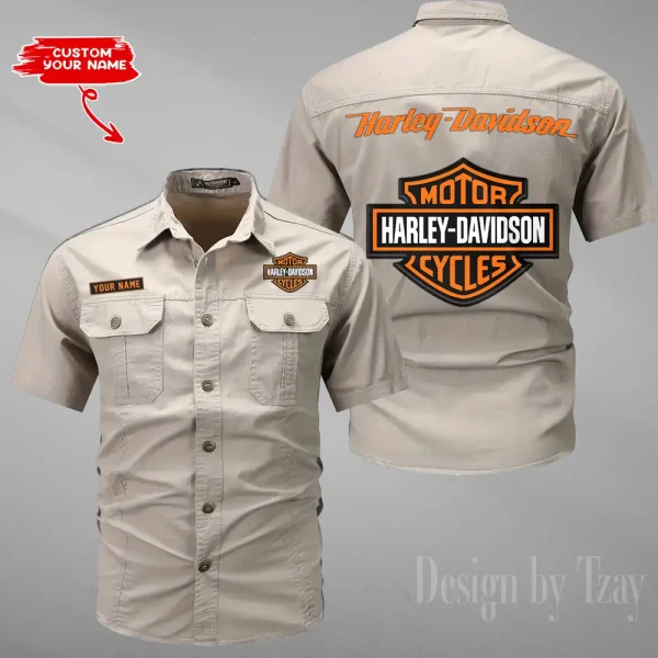 Harley Davidson Summer Men's Wear Short Sleeve Cotton Military Travel MTTCCS011 - Image 5