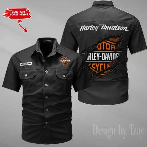 Harley Davidson Summer Men's Wear Short Sleeve Cotton Military Travel MTTCCS012 - Image 2