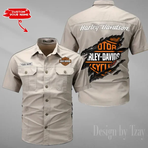 Harley Davidson Summer Men's Wear Short Sleeve Cotton Military Travel MTTCCS012 - Image 3