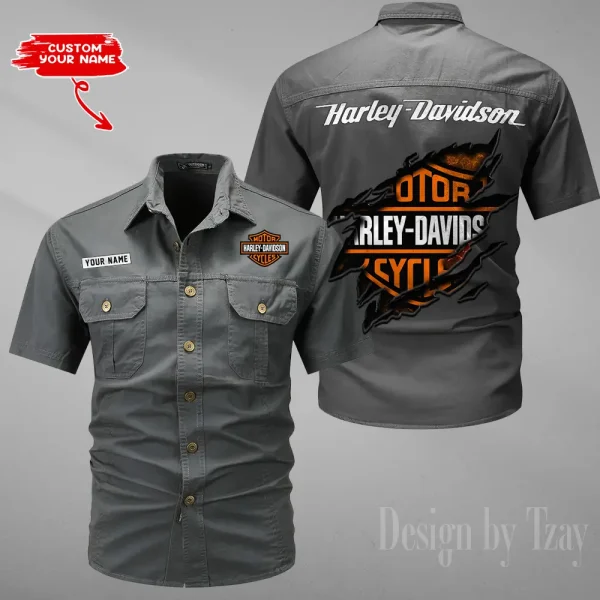 Harley Davidson Summer Men's Wear Short Sleeve Cotton Military Travel MTTCCS012 - Image 4