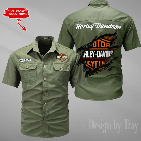 Harley Davidson Summer Men's Wear Short Sleeve Cotton Military Travel MTTCCS012 - Image 5