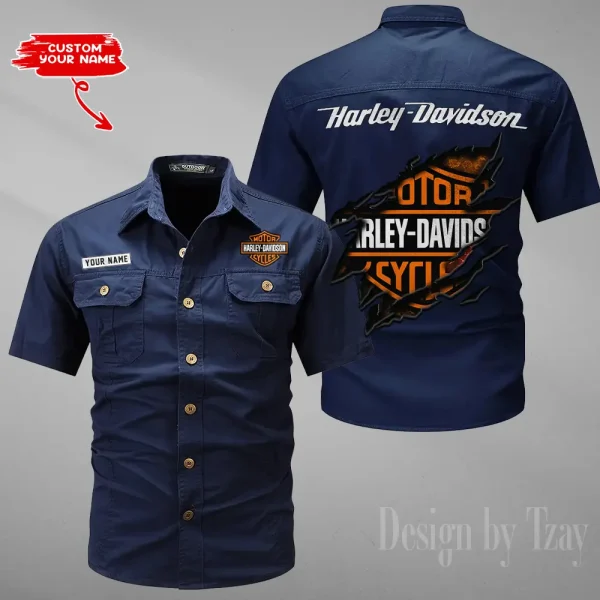 Harley Davidson Summer Men's Wear Short Sleeve Cotton Military Travel MTTCCS012 - Image 6