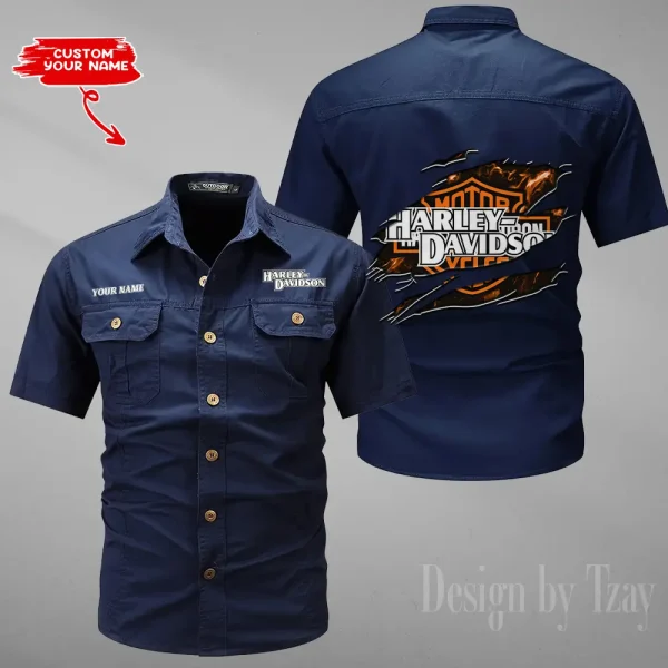 Harley Davidson Summer Men's Wear Short Sleeve Cotton Military Travel MTTCCS013 - Image 2