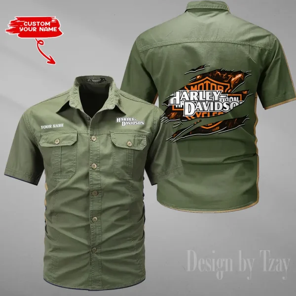 Harley Davidson Summer Men's Wear Short Sleeve Cotton Military Travel MTTCCS013 - Image 3