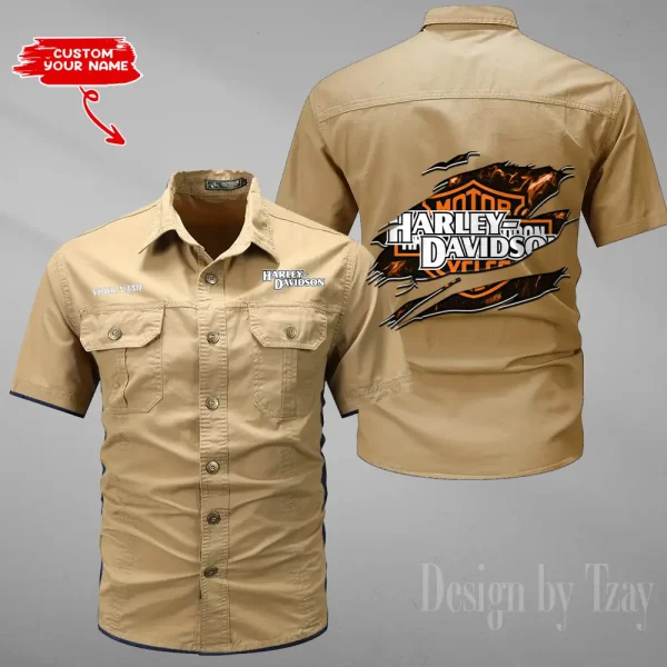 Harley Davidson Summer Men's Wear Short Sleeve Cotton Military Travel MTTCCS013 - Image 6