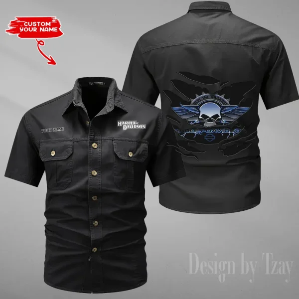 Harley Davidson Summer Men's Wear Short Sleeve Cotton Military Travel MTTCCS014 - Image 2