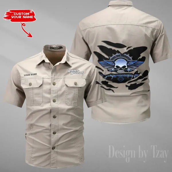 Harley Davidson Summer Men's Wear Short Sleeve Cotton Military Travel MTTCCS014 - Image 3