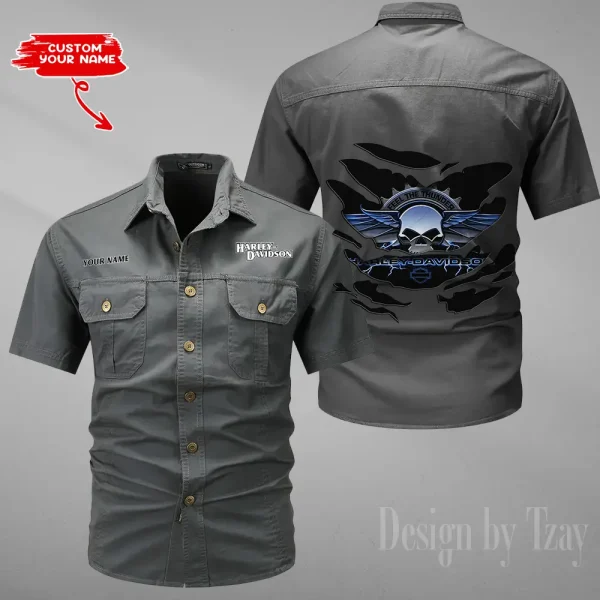 Harley Davidson Summer Men's Wear Short Sleeve Cotton Military Travel MTTCCS014 - Image 4