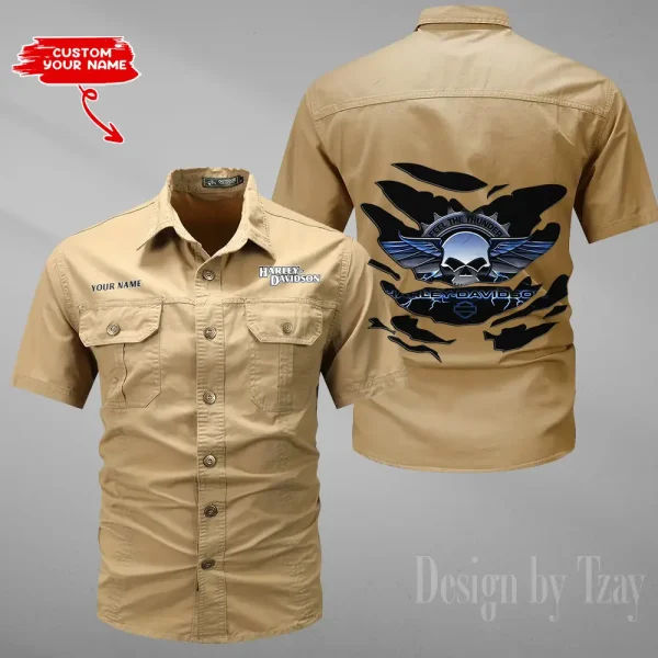 Harley Davidson Summer Men's Wear Short Sleeve Cotton Military Travel MTTCCS014 - Image 5