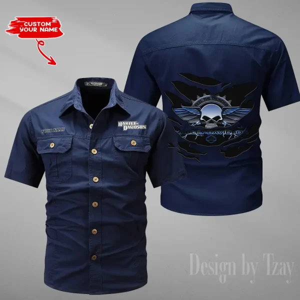 Harley Davidson Summer Men's Wear Short Sleeve Cotton Military Travel MTTCCS014 - Image 6