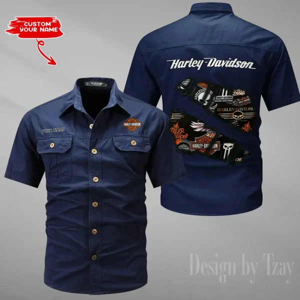 Harley Davidson Summer Men's Wear Short Sleeve Cotton Military Travel MTTCCS015