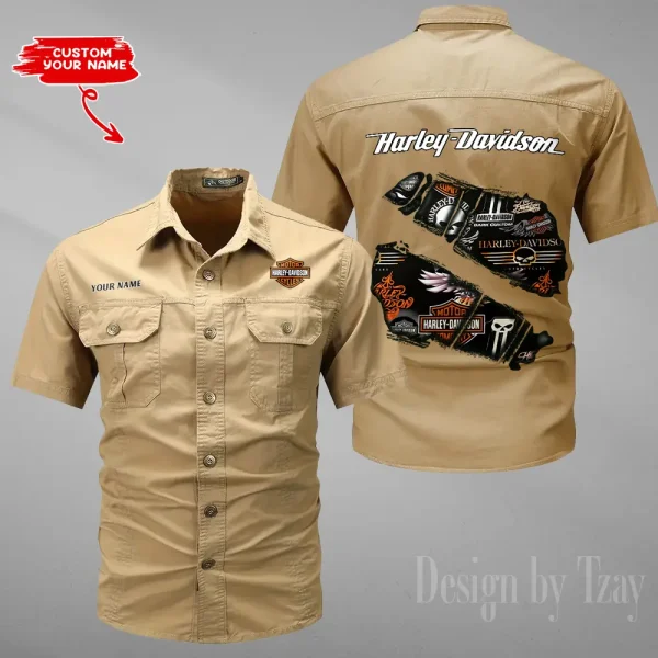 Harley Davidson Summer Men's Wear Short Sleeve Cotton Military Travel MTTCCS015 - Image 2