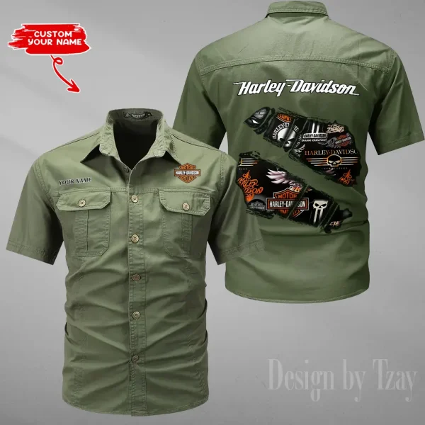 Harley Davidson Summer Men's Wear Short Sleeve Cotton Military Travel MTTCCS015 - Image 3