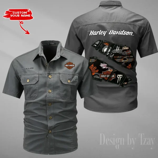 Harley Davidson Summer Men's Wear Short Sleeve Cotton Military Travel MTTCCS015 - Image 4