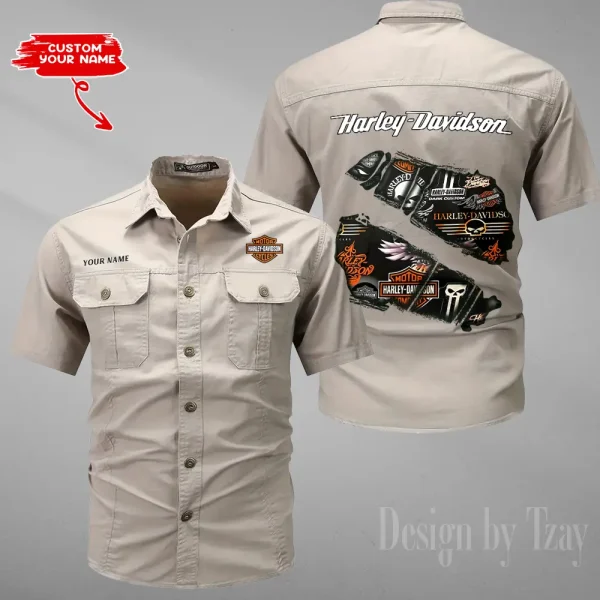 Harley Davidson Summer Men's Wear Short Sleeve Cotton Military Travel MTTCCS015 - Image 5