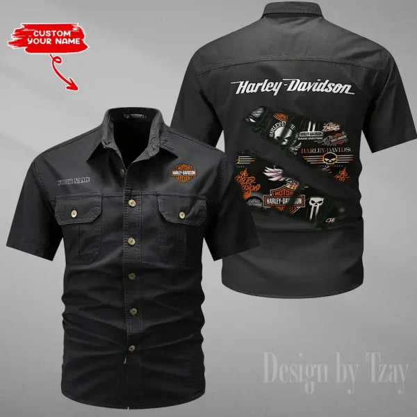 Harley Davidson Summer Men's Wear Short Sleeve Cotton Military Travel MTTCCS015 - Image 6