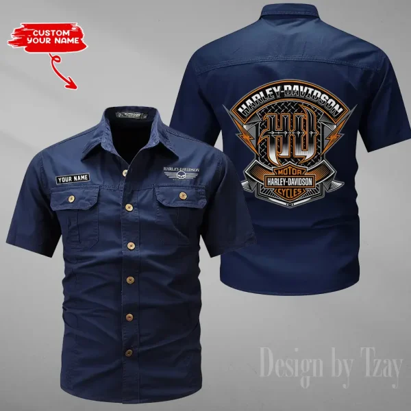 Harley Davidson Summer Men's Wear Short Sleeve Cotton Military Travel MTTCCS016 - Image 6