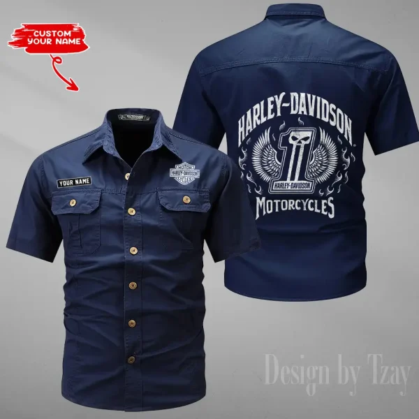 Harley Davidson Summer Men's Wear Short Sleeve Cotton Military Travel MTTCCS017