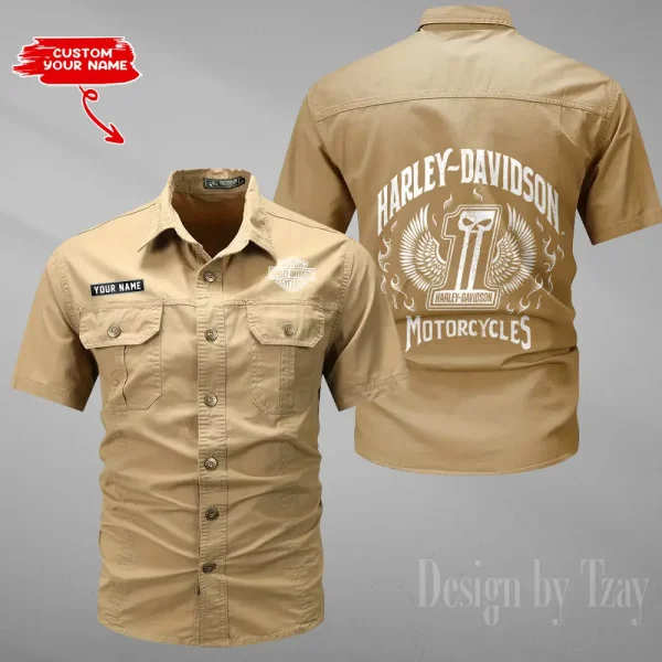 Harley Davidson Summer Men's Wear Short Sleeve Cotton Military Travel MTTCCS017 - Image 2